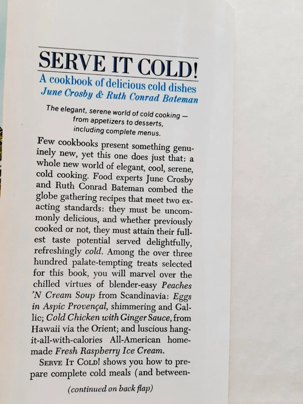 Vintage 60s Cookbook Serve It Cold
